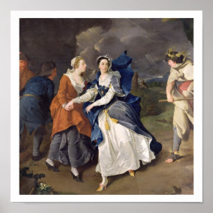 Poster Mme Cibber (1714-66) comme Cordelia, 1755 (l'huile