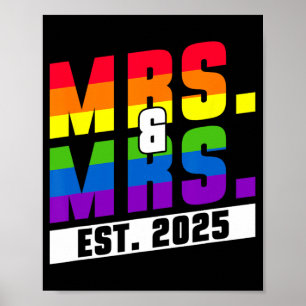 Poster Mme Et Mme Est. 2025 - Mariage Gay pride