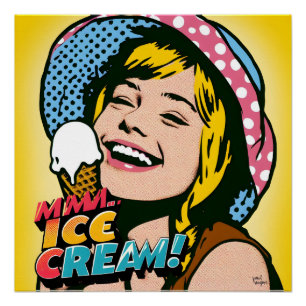 Poster "Mmm...ice cream !"