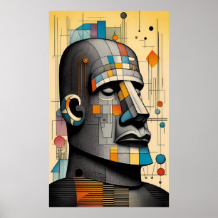 Poster Moai du 21e siècle - Ken Gage Tiki Art