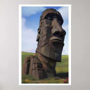 Poster Moai sur la Molehill
