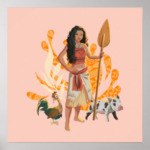 Poster Moana Live Action Wayfinder Pua Heihei Graphique