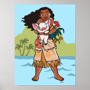 Poster Moana Pua & Heihei - Voyagers