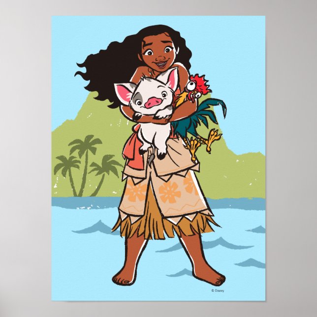 Poster Moana | Pua & Heihei - Voyagers (Devant)
