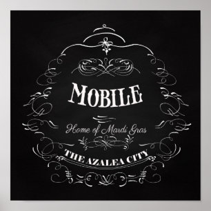 Poster Mobile, Alabama - Accueil du Mardi Gras