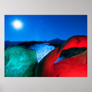 Poster Mobius Arch & rochers   Alabama Hills, Californie