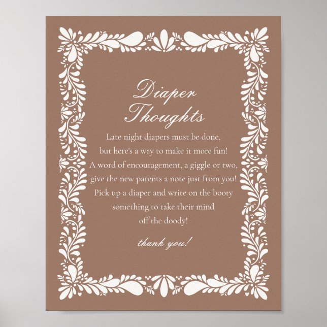 Poster Mocha Brown Talavera Carrelage Diaper Thoughts Dou (Devant)