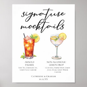 Poster Mocktail de mariage tropical Arnold Palmer Lemon D