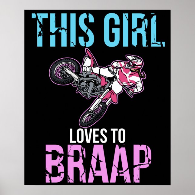 Poster Mocycle Girls Dirt Bike Women Motocross Braap (Devant)