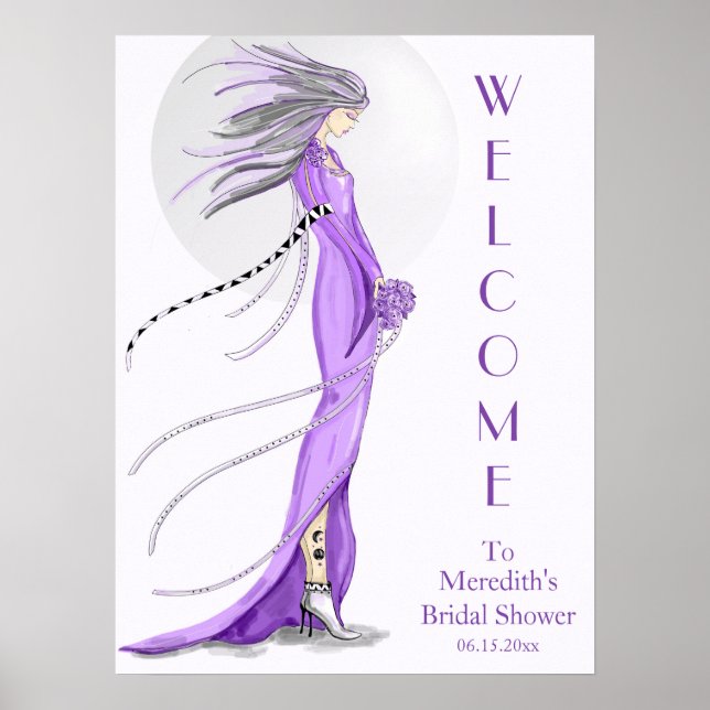 Poster "Mod Bride" Bienvenue à la fête de mariage (Devant)