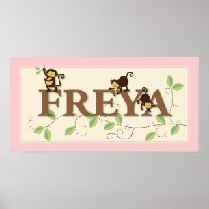Poster Mod Monkey Personnalisé Personnalisé Baby Name Pos