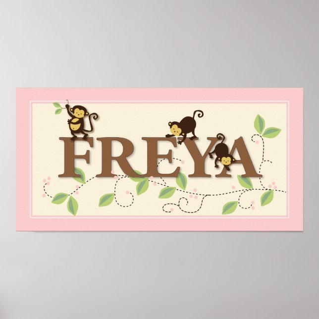 Poster Mod Monkey Personnalisé Personnalisé Baby Name Pos (Devant)