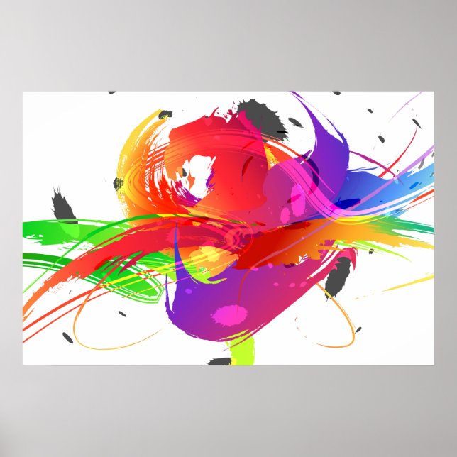 Poster Mode Abstrait Lorikeet Paint Splatter (Devant)