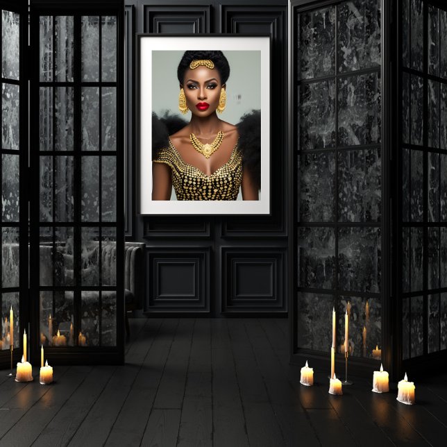 Poster Mode Africain or Black Jewel Boucles d'oreilles (Créateur téléchargé)