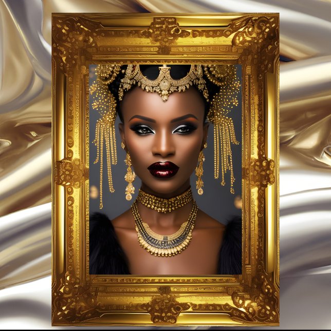 Poster Mode Africain or exotique Bijou de la tête noire (Créateur téléchargé)