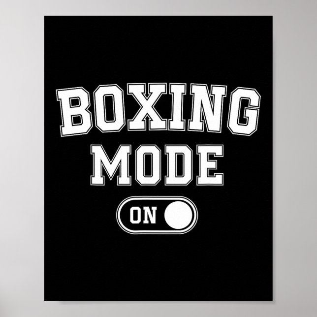 Poster Mode Boxe Activé Cadeau Drôle de Boxeur Entraîneur (Devant)