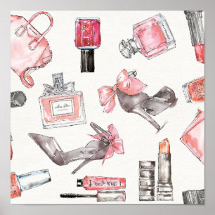 Poster Mode chic d'aquarelle des accents  