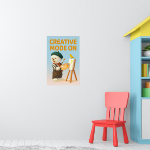 Poster Mode Créatif Activé : Peintre Artiste Chien Bichon