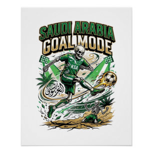 Poster Mode de but de l'Arabie saoudite Skeleton Striker 