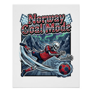 Poster Mode de but Norvège Squelette Batteur Nations Stre