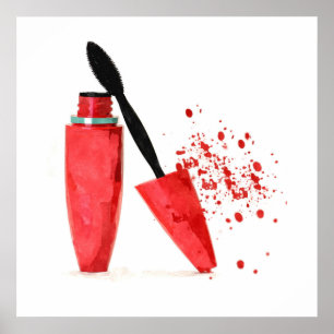 Poster Mode glamour tendance beauté maquillage rouge masc