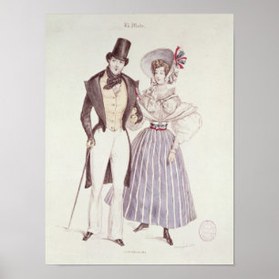 Poster Mode pour les hommes et les femmes, 1830