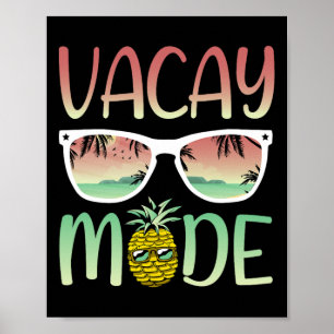 Poster Mode Vacances Ananas Drôle Avec Lunettes De Soleil