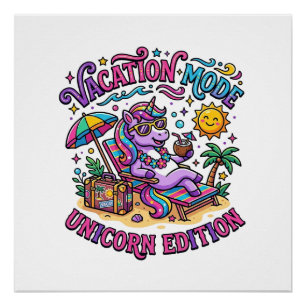 Poster Mode Vacances Licorne Édition Licorne Commercial P