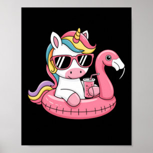 Poster Mode Vacances Licorne Mignonne Drôle Famille Été