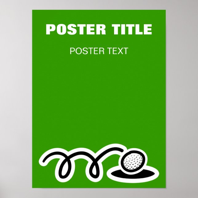 Poster Modèle à baldaquin de golf personnalisable (Devant)