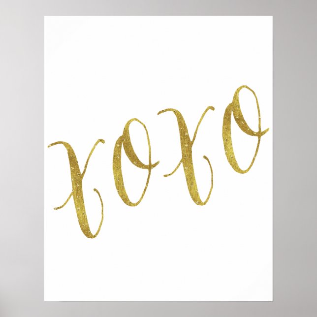 Poster Modèle Arrière - plan XOXO Quote Faux Gold Parties (Devant)