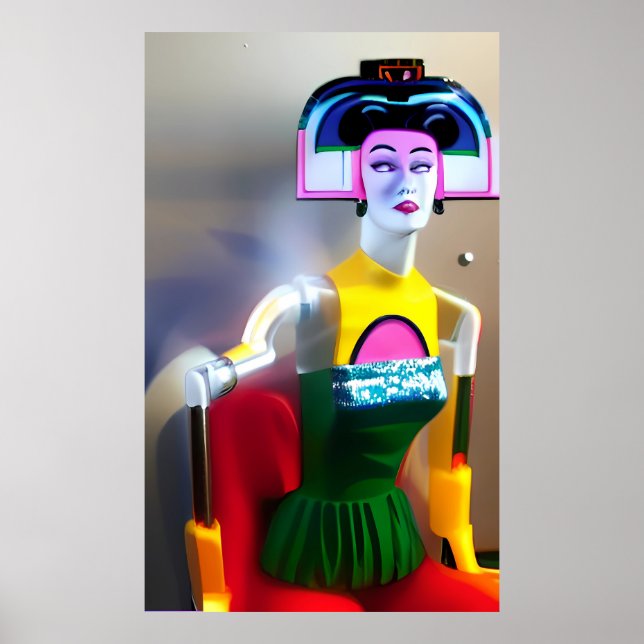 Poster Modèle assis pour un artiste virtuel (Devant)