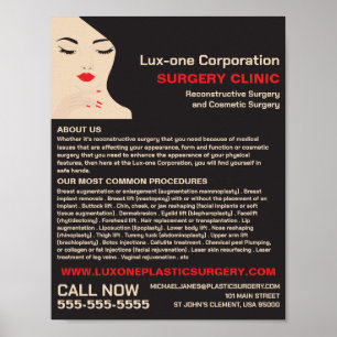 Poster Modèle de beauté, Chirurgien plastique, Chirurgie