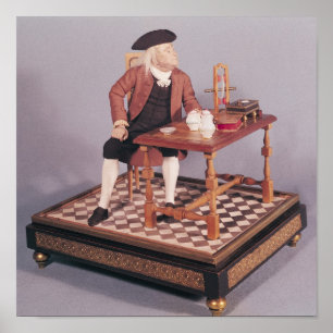 Poster Modèle de Benjamin Franklin à sa table