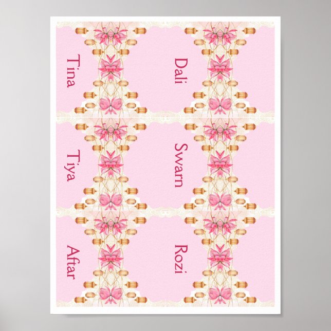 Poster modèle de cartes de visite rose (Devant)