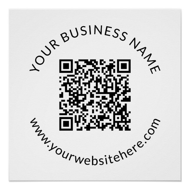 Poster Modèle de code QR téléchargé avec texte modifiable (Devant)