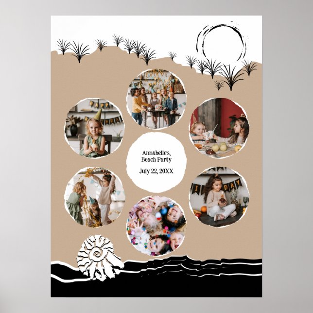 Poster Modèle de collage photo pour fête d'anniversaire d (Devant)
