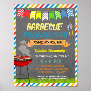 Poster Modèle de collecte de fonds Barbecue