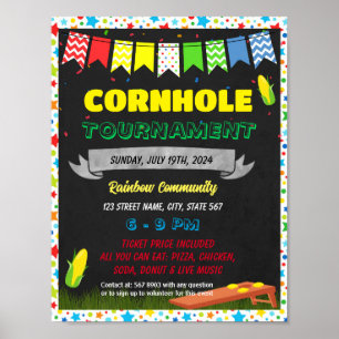 Poster Modèle de collecte de fonds du tournoi de Cornhole
