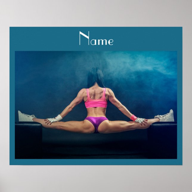 Poster Modèle de condition physique féminine Split Thunde (Devant)