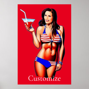 Poster Modèle de conditionnement physique en bikini patri