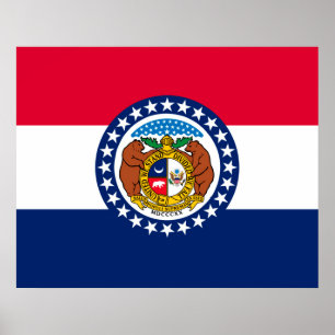 Poster Modèle de drapeau d'État du Missouri