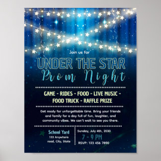 Poster Modèle de flyer de bal de promo nuit étoilée modif