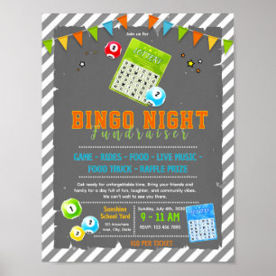 Poster Modèle de flyer de bingo modifiable pour collecte 
