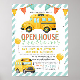 Poster Modèle de flyer de collecte de fonds pour un bus s