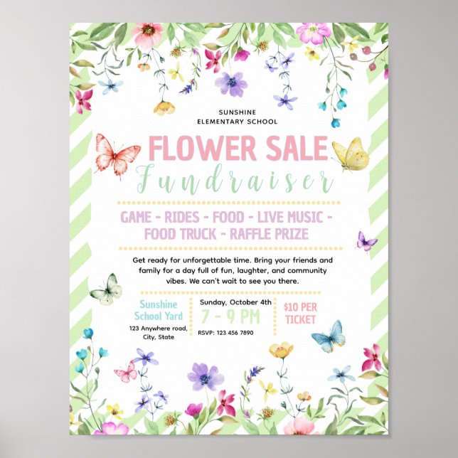 Poster Modèle de flyer de vente de fleurs editable pour c (Devant)