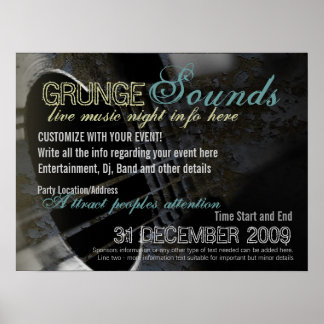Poster Modèle de l'affiche de l'événement Grunge Sounds
