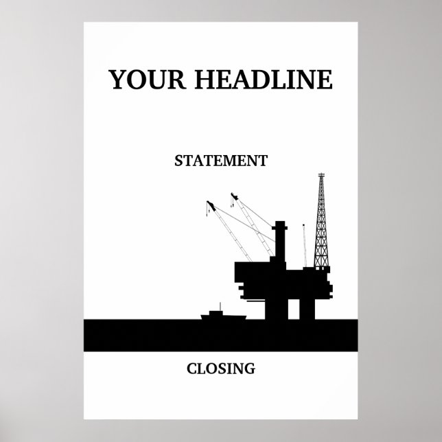 Poster Modèle de l'affiche pétrolière offshore (Devant)