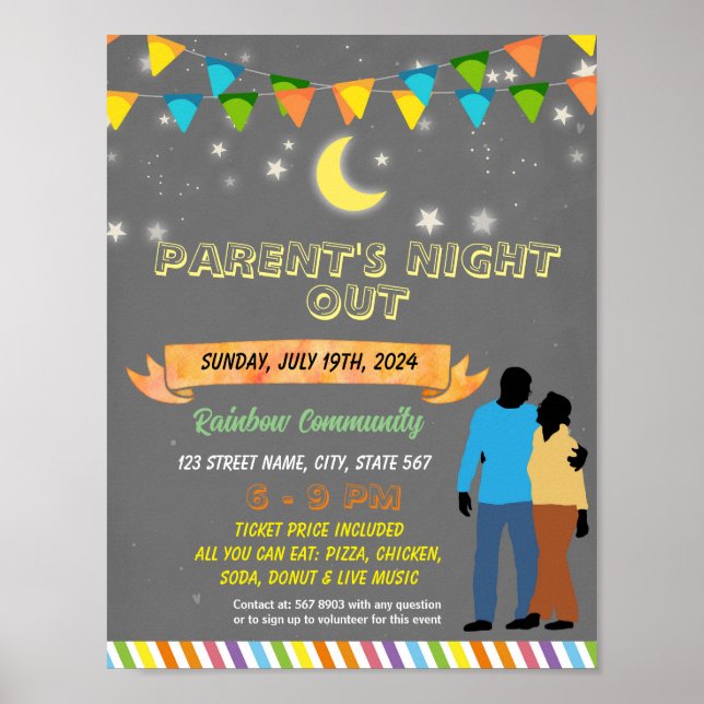 Poster Modèle de l'école pour parents modifiables (Devant)