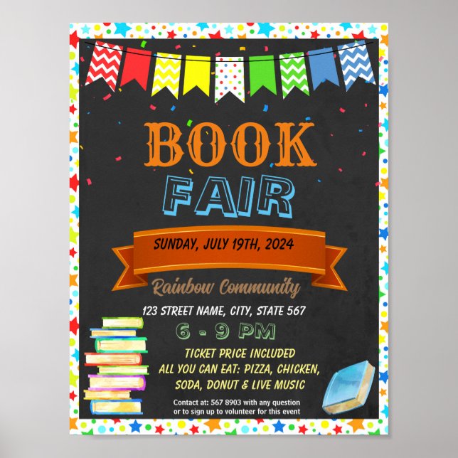 Poster Modèle de l'événement Book Fair (Devant)